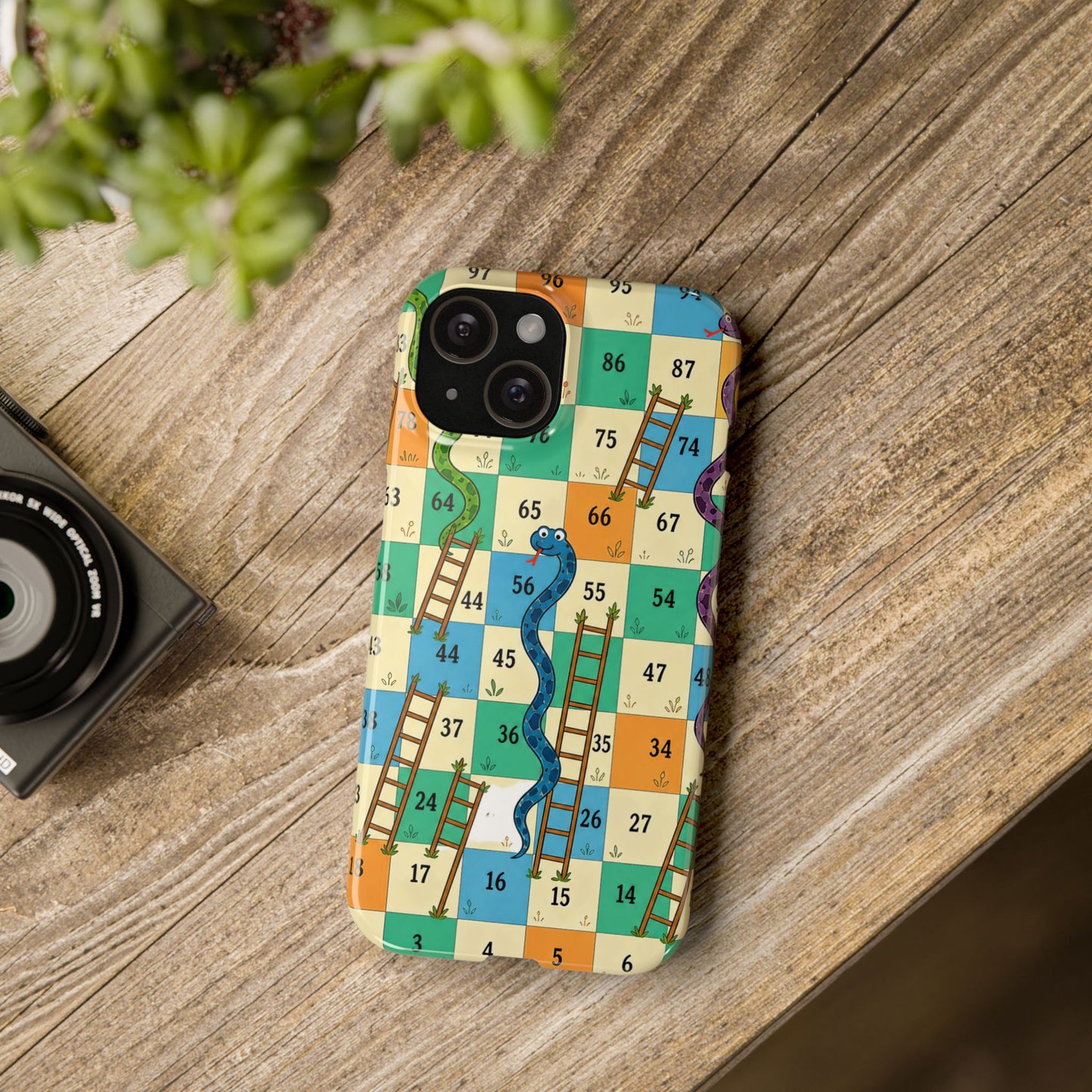 Printable Snakes and Ladders Board Game | Vibrant Cartoon Board Game iphone slim case Design