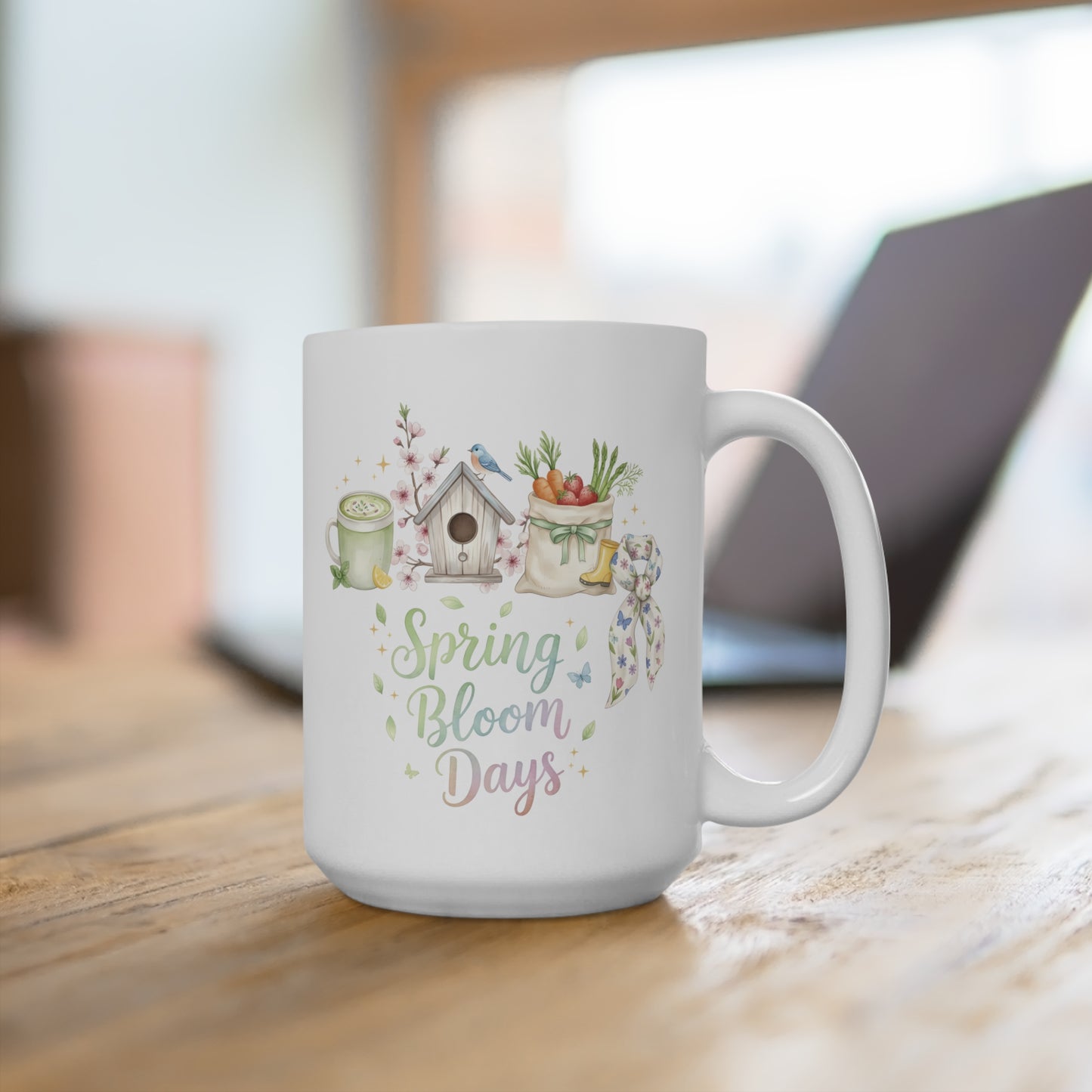 15 oz mug - spring cottage aesthetics
