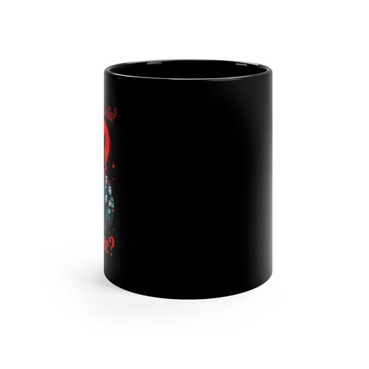 11 oz black mug - horror skull valentine