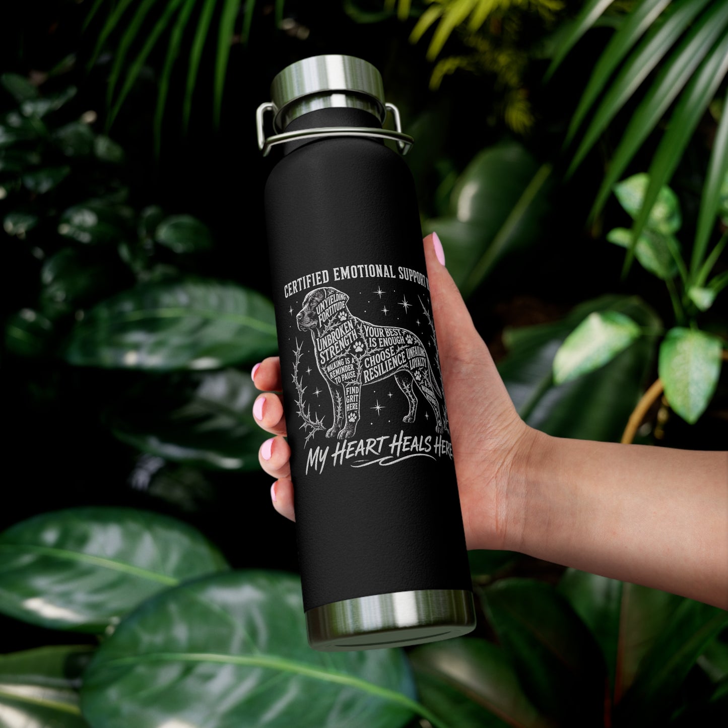 What is the Best Gift for Emotional Support Dog Owners? Certified K9 Chalkboard Art insulated bottle