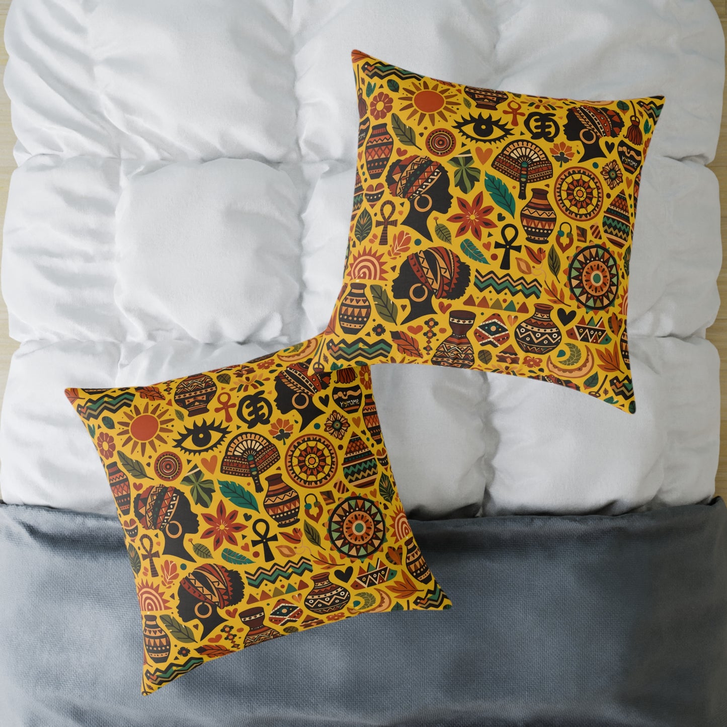 Throw pillow -Boho Afrocentric Tribal Illustration Pattern