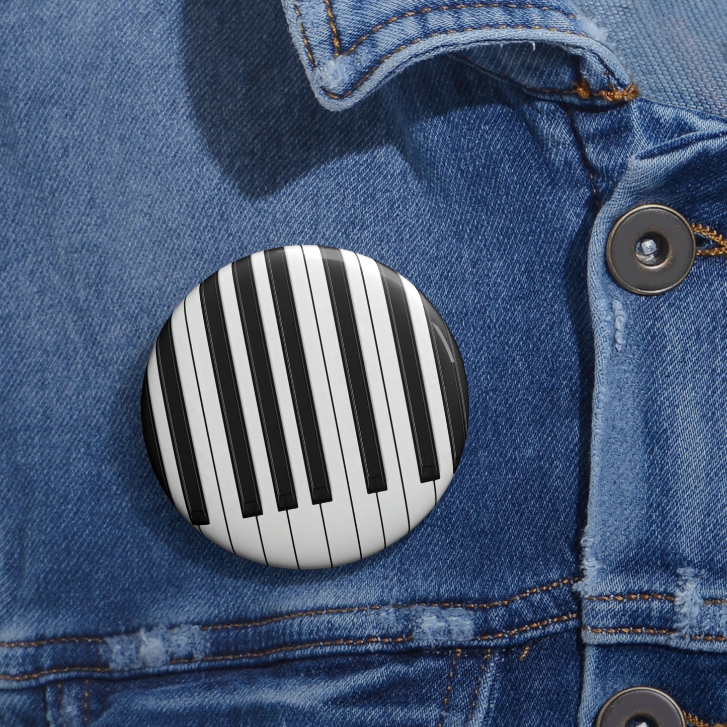 Authentic Miniature Piano Keyboard Pattern pin - High-Contrast Minimalist Design for Pianists and Musicians .