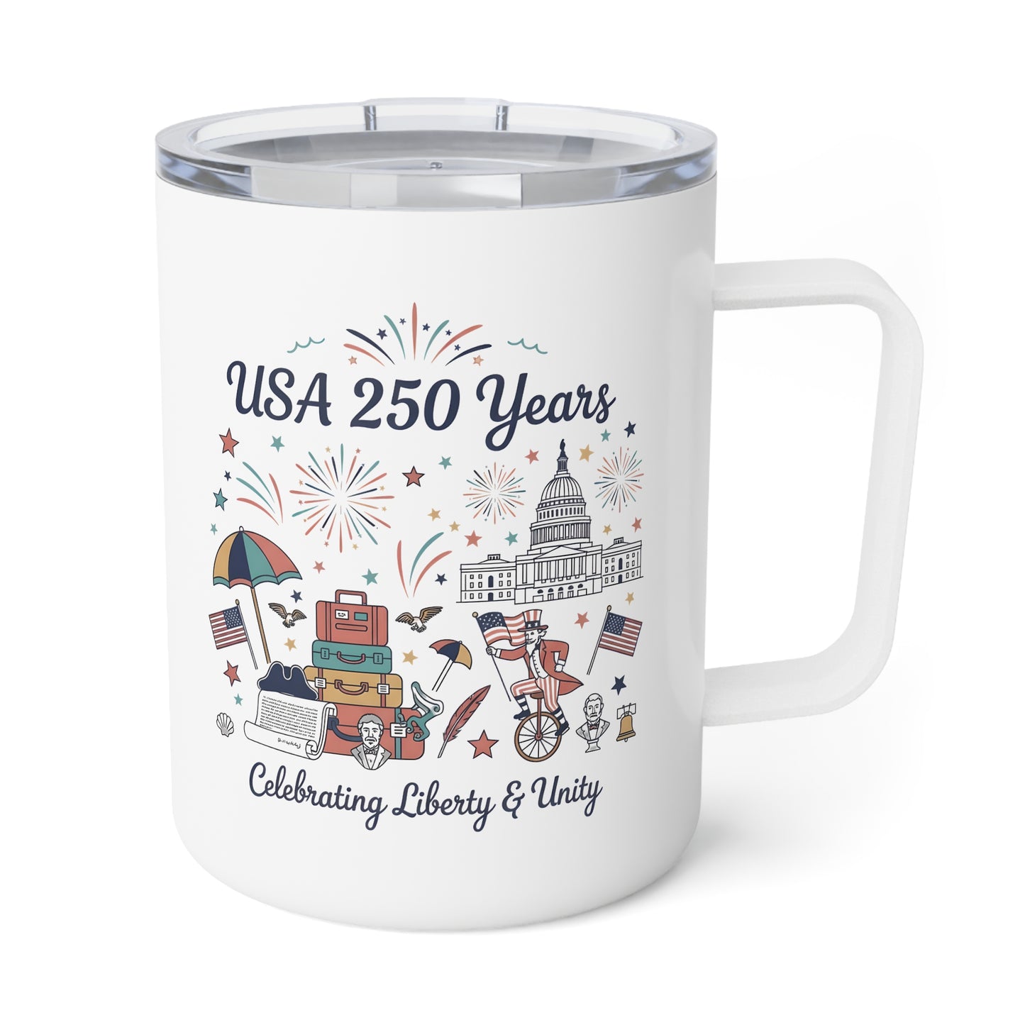 Insulated mug - Liberty and Unity Semiquincentennial Art