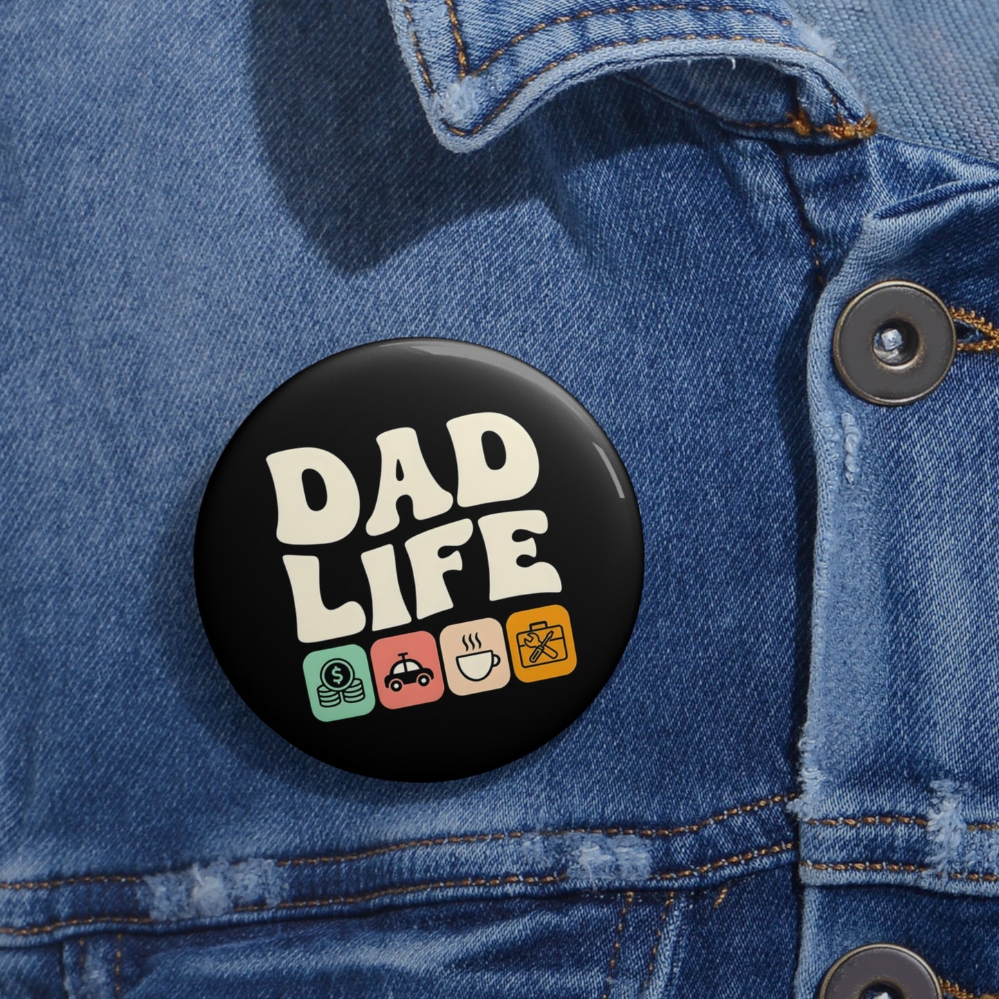 Button - Retro Dad Life Graphic