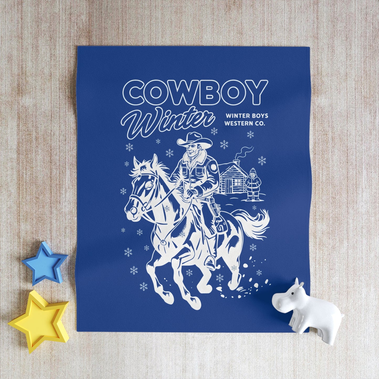 Throw blanket - cowboy's Winter authentic