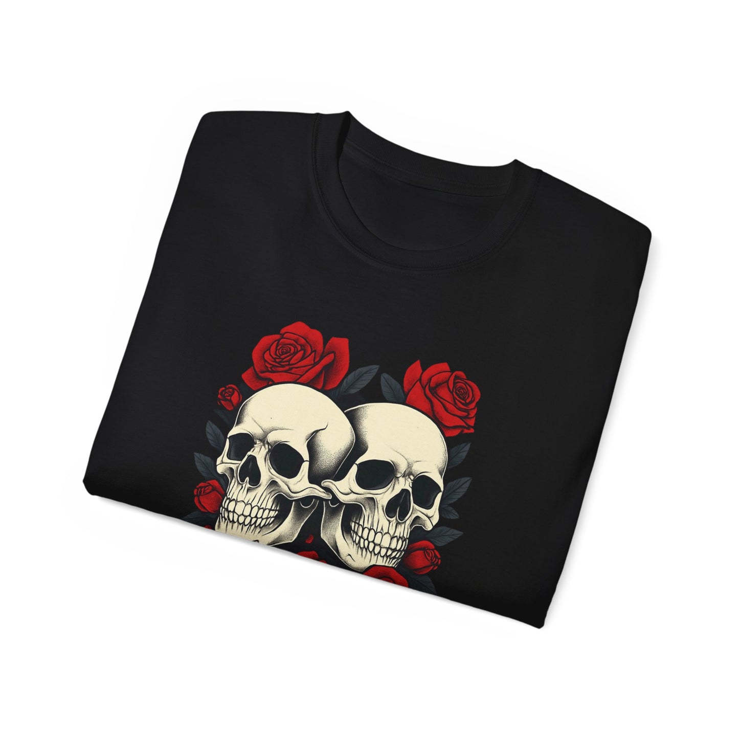 T-shirt - gothic skull love couples