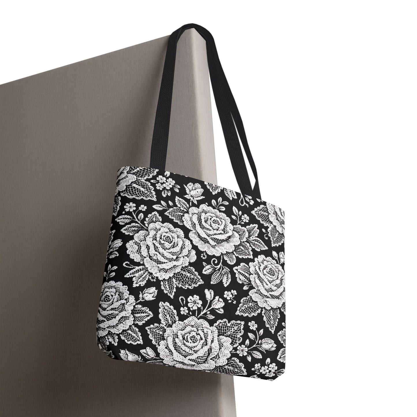 Tote bag - White Rose Lace Floral Pattern