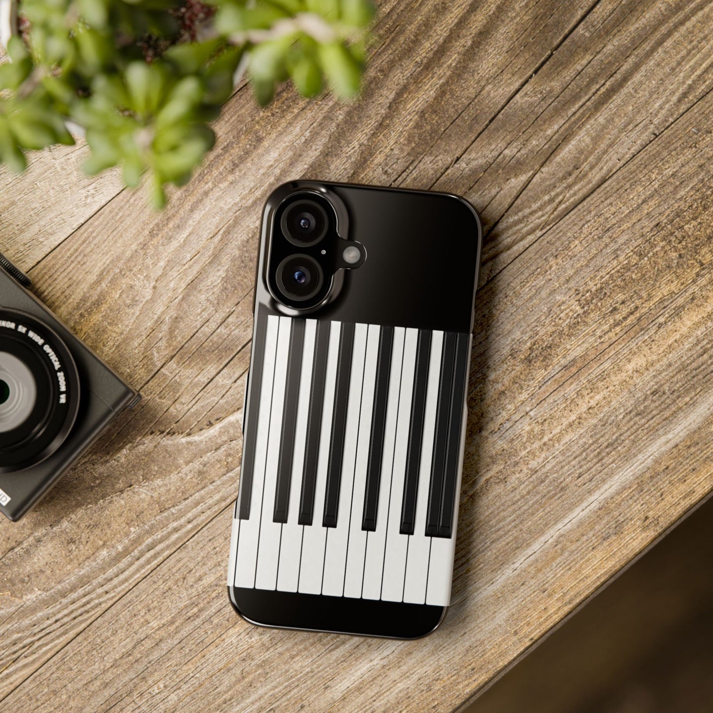 Authentic Miniature Piano Keyboard Pattern iphone slim case- High-Contrast Minimalist Design for Pianists and Musicians .
