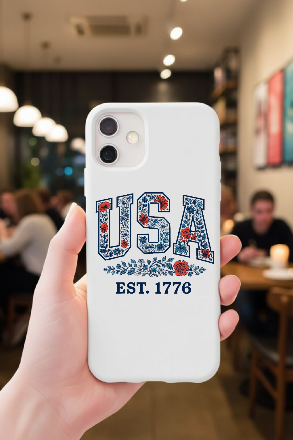 Slim phone case - USA vintage floral