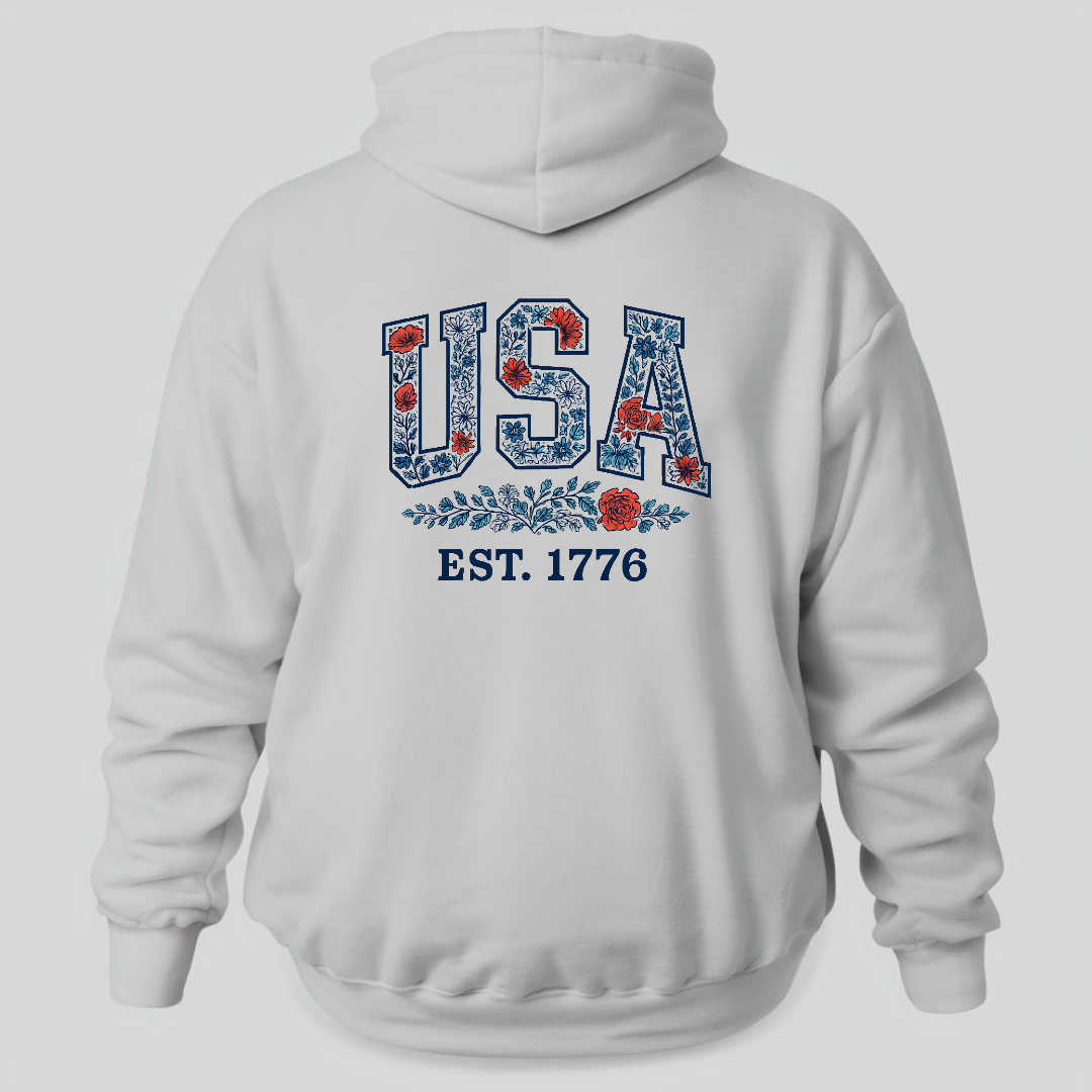 Hoodie - USA vintage floral