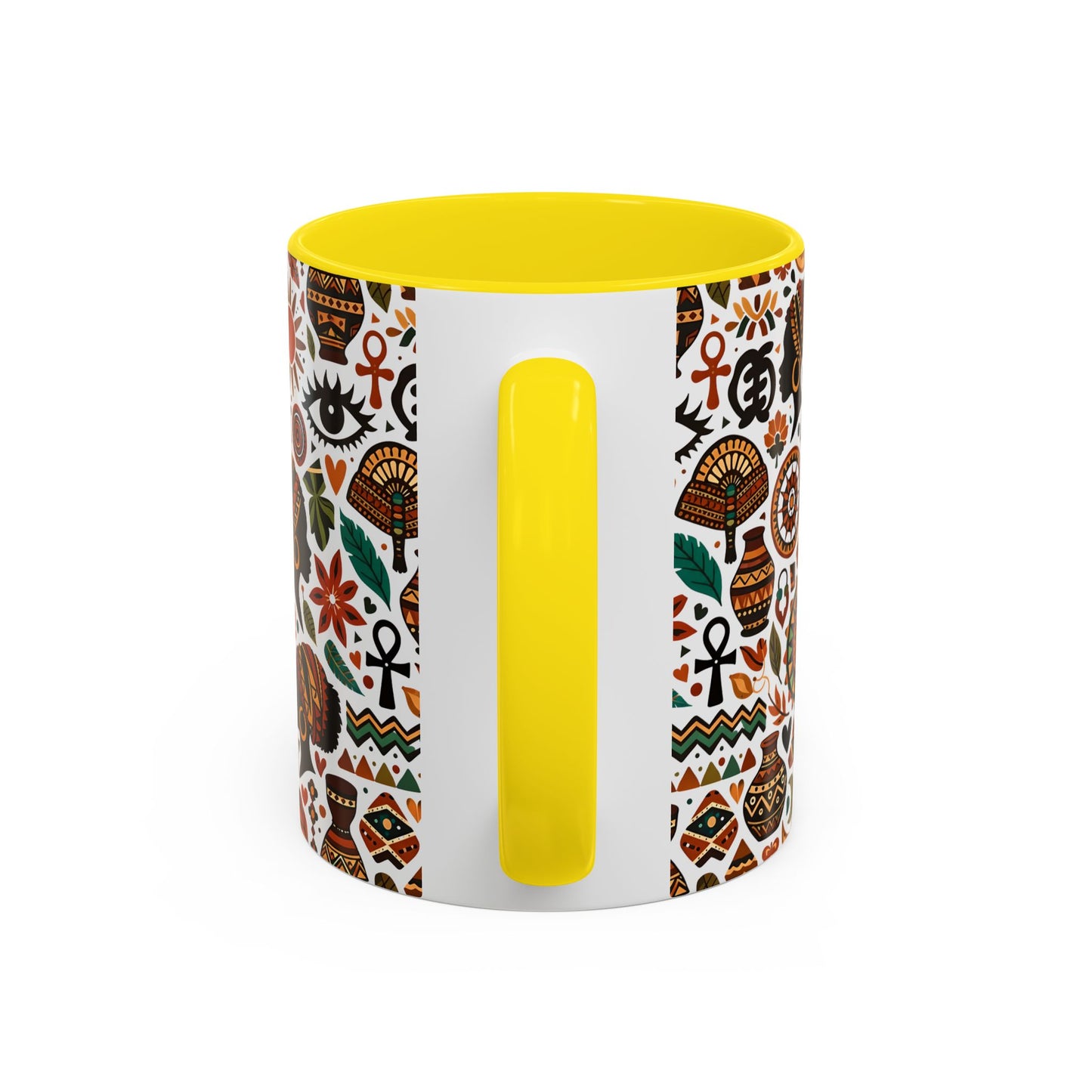 11 oz mug - Boho Afrocentric Tribal Illustration Pattern