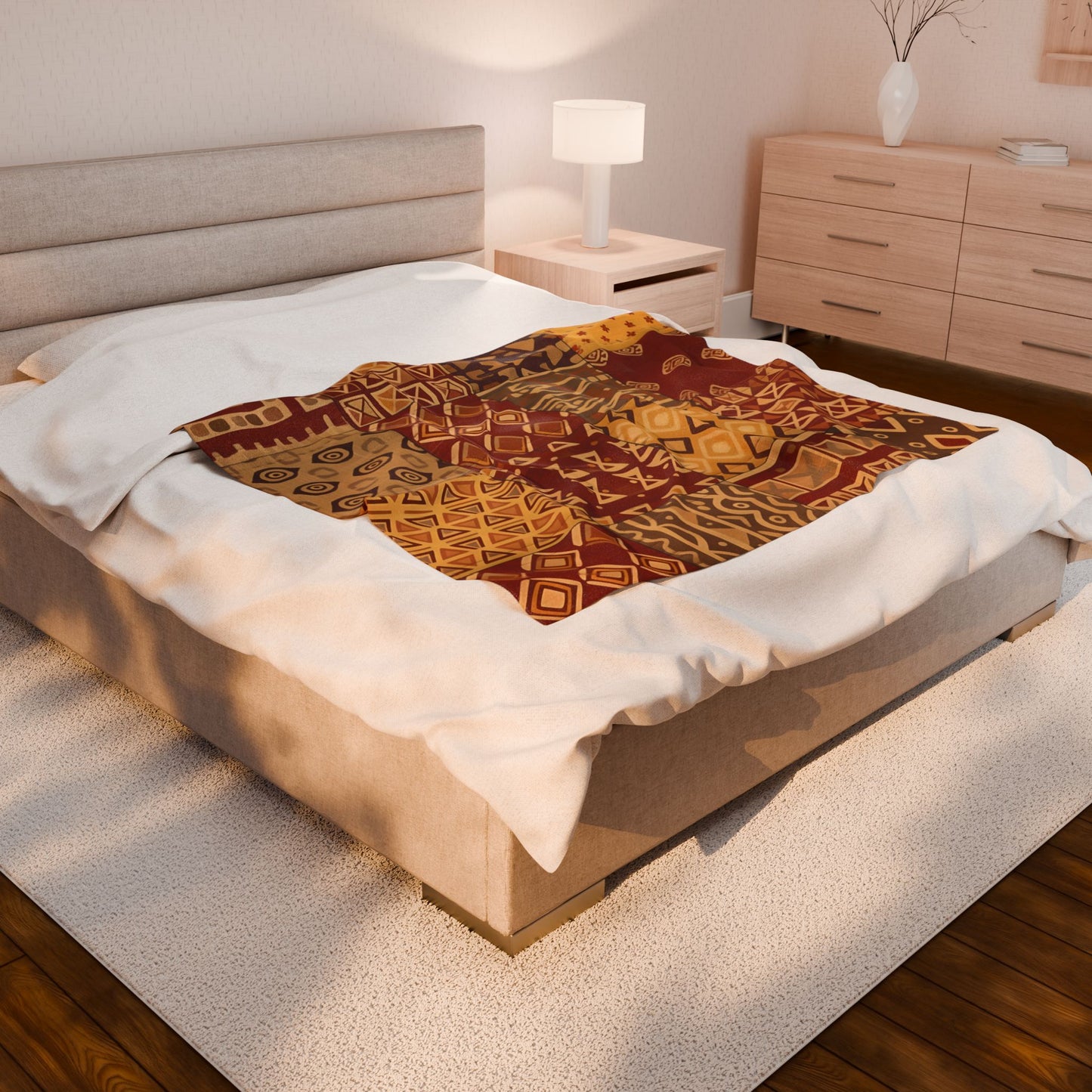 Throw blanket - African Inspired Tribal Mosaic Pattern