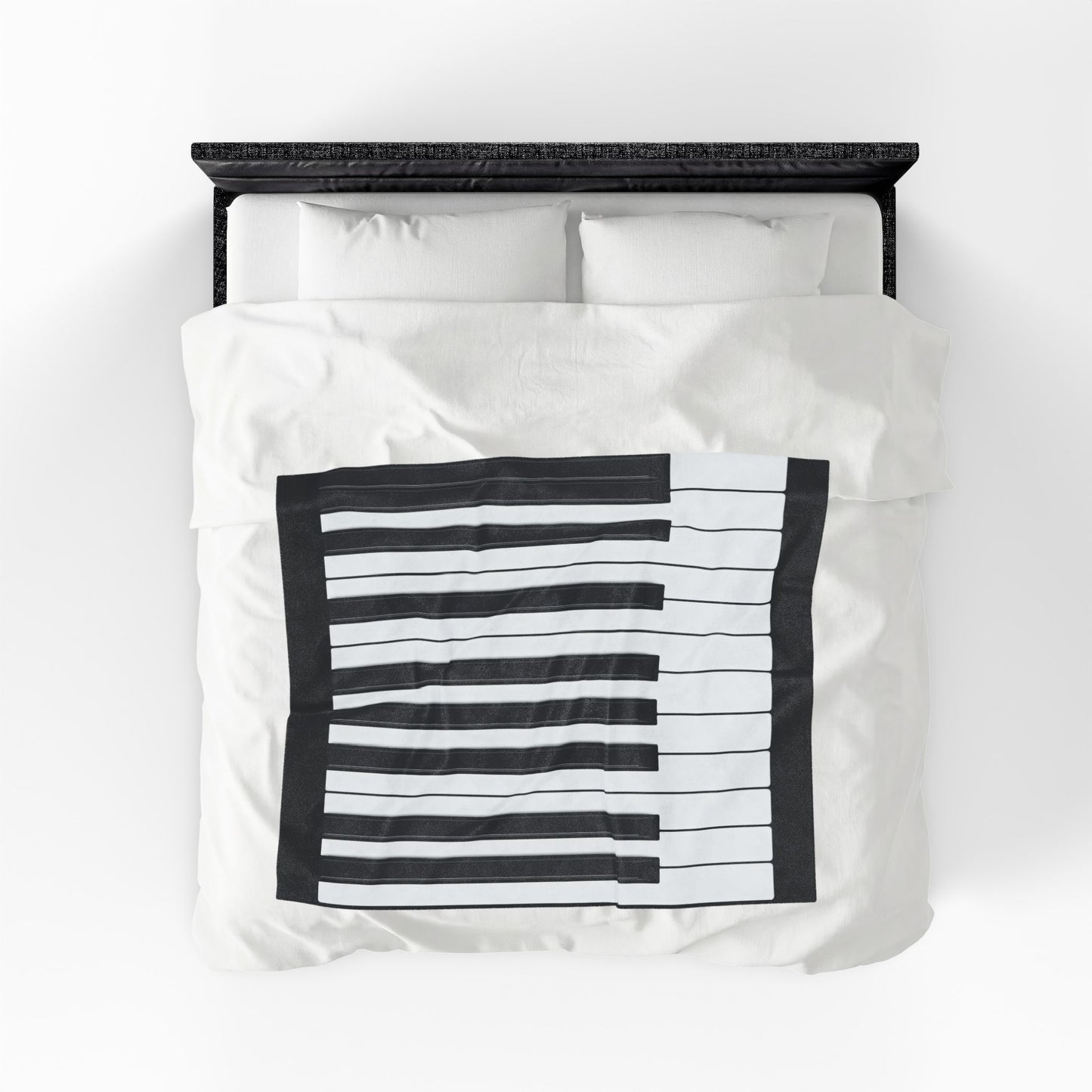 Authentic Miniature Piano Keyboard Pattern throw blanket- High-Contrast Minimalist Design for Pianists and Musicians .
