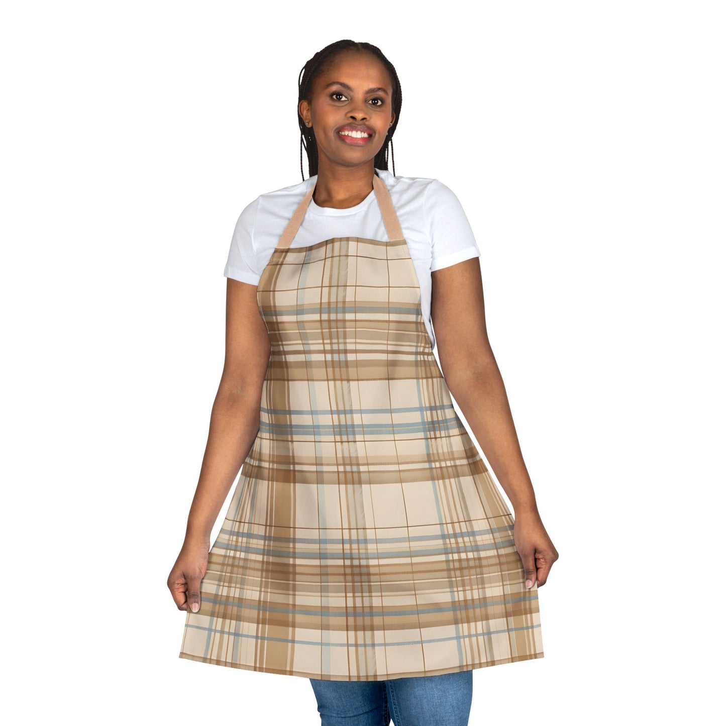 Apron - Elegant Beige Tartan Seamless Tile