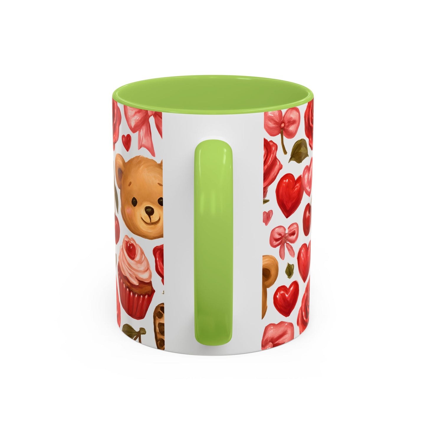 Inside colour mug - teddy bear pattern