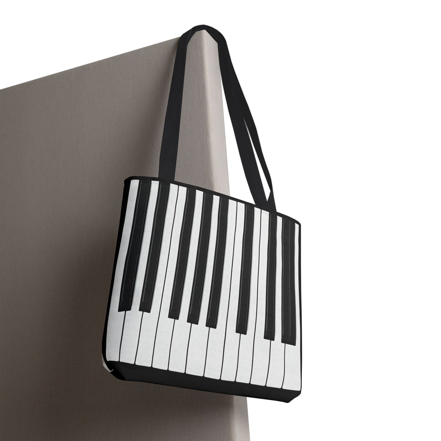 Authentic Miniature Piano Keyboard Pattern tote bag- High-Contrast Minimalist Design for Pianists and Musicians .