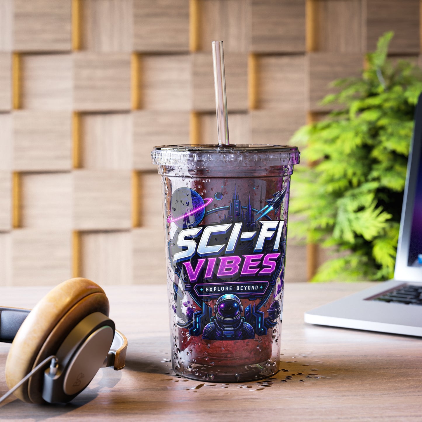 Sci-Fi Vibes Explore Beyond Futuristic Space Graphic acrylic tumbler Design