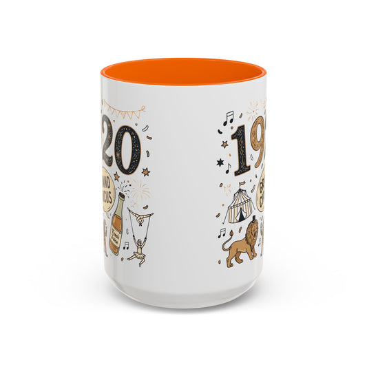 15 oz coloured inside mug - Vintage 1920 Grand Circus Illustration