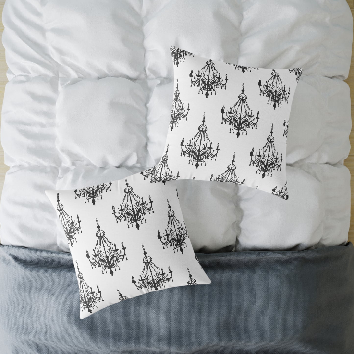 Throw pillow - gothic chandeliers pattern