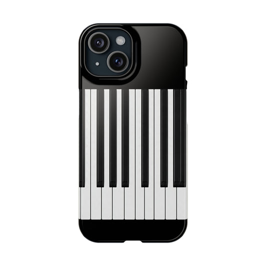 Authentic Miniature Piano Keyboard Pattern iphone slim case- High-Contrast Minimalist Design for Pianists and Musicians .