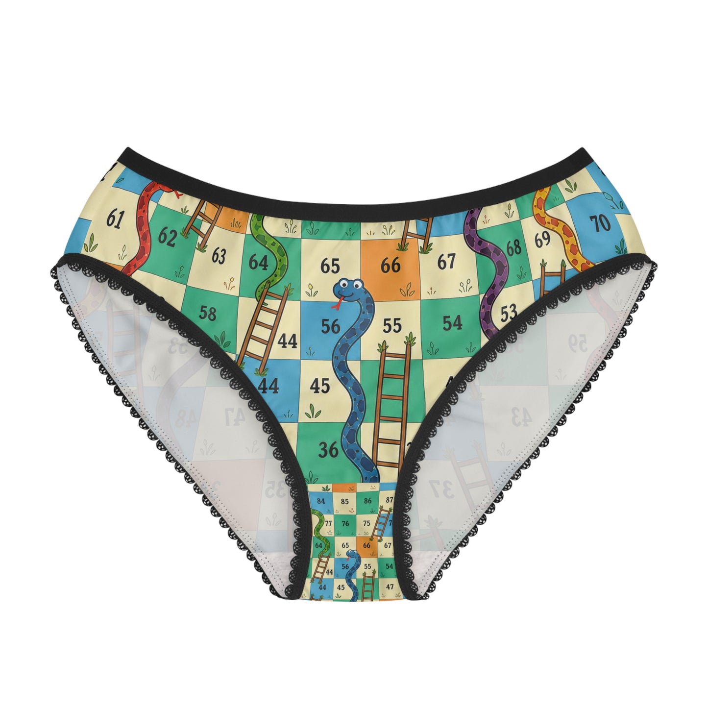 Printable Snakes and Ladders Board Game | Vibrant Cartoon Board Game woman's underwear Design