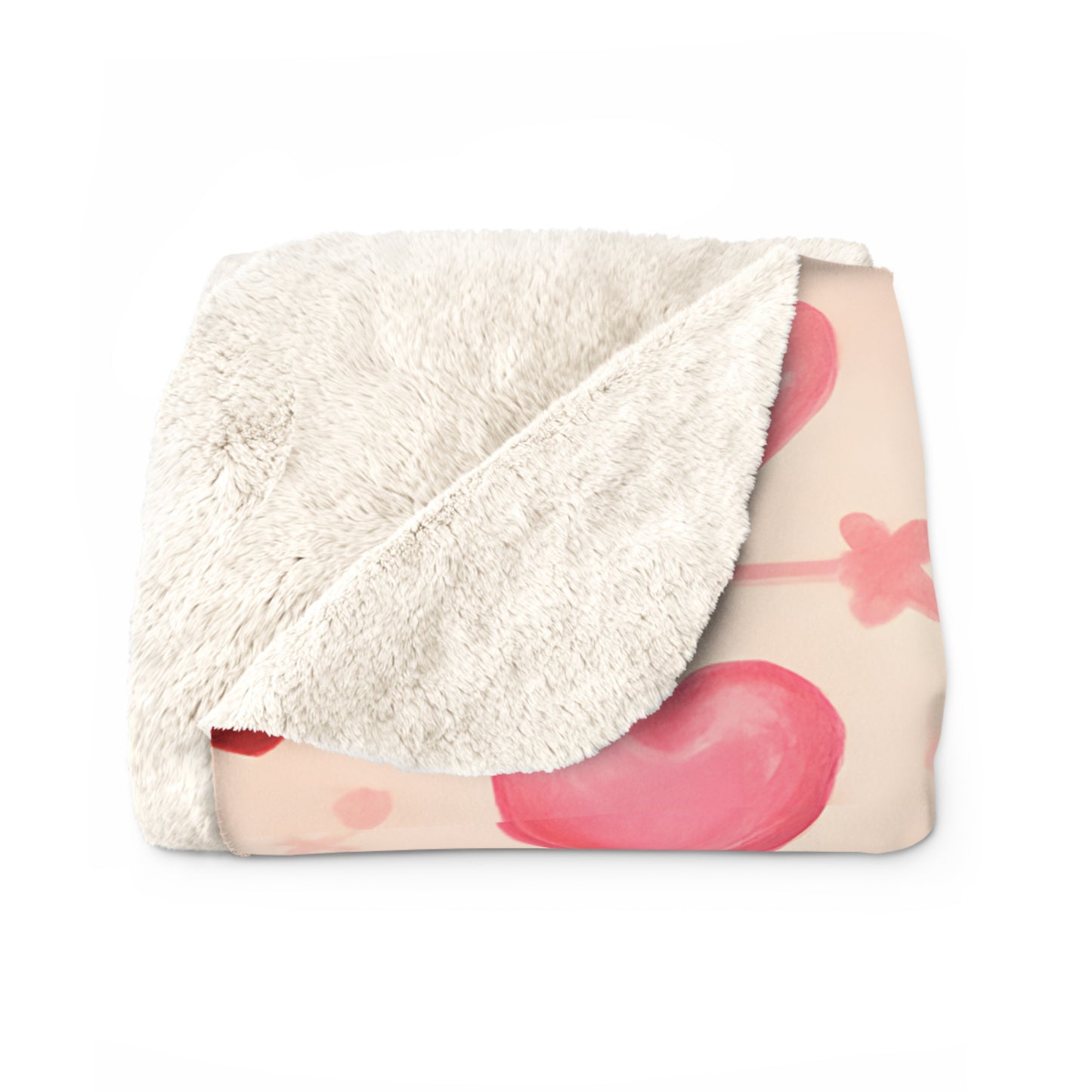 Sherpa fleece blanket - valentine berries pattern