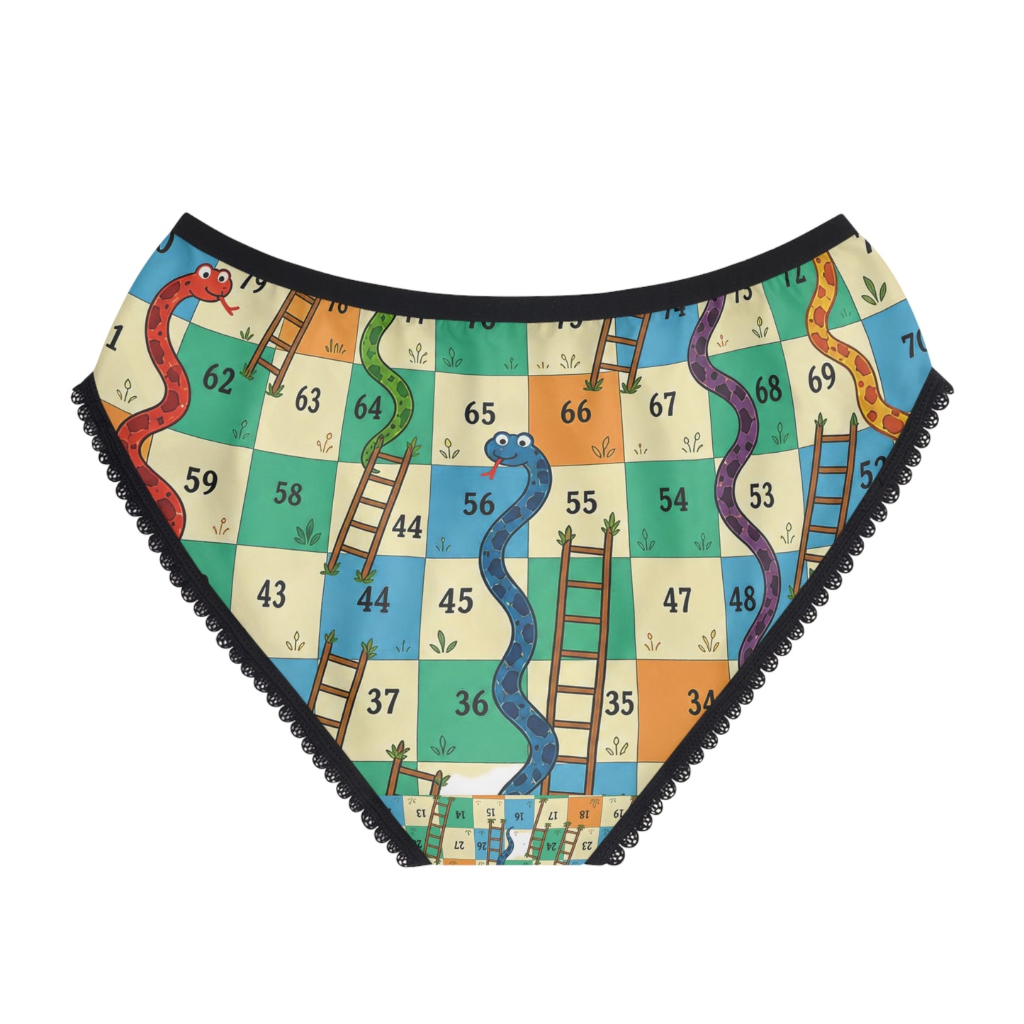 Printable Snakes and Ladders Board Game | Vibrant Cartoon Board Game woman's underwear Design