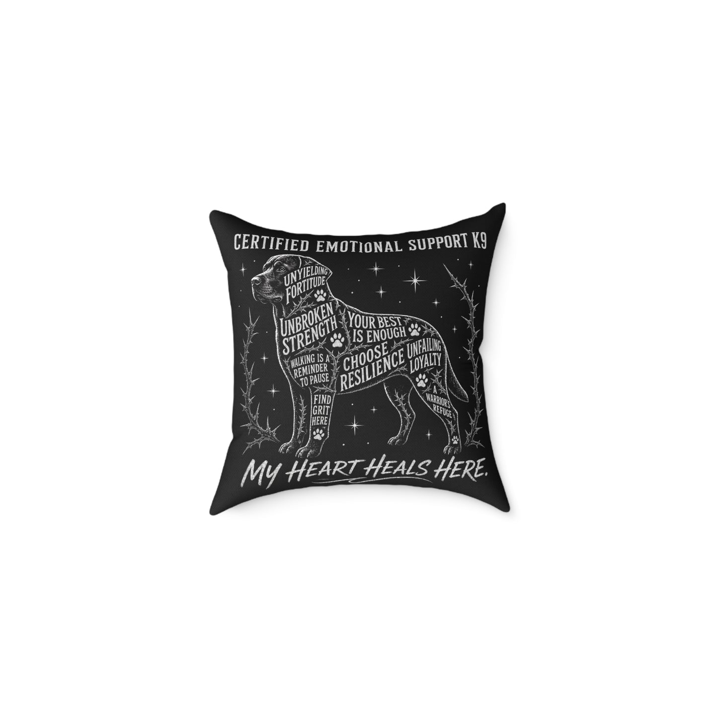 What is the Best Gift for Emotional Support Dog Owners? Certified K9 Chalkboard Art throw pillow