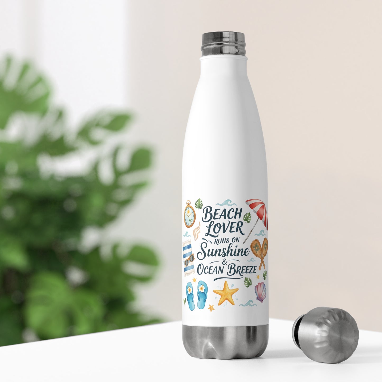 Insulated Bottle — Watercolor Beach Lover Aesthetic Quote