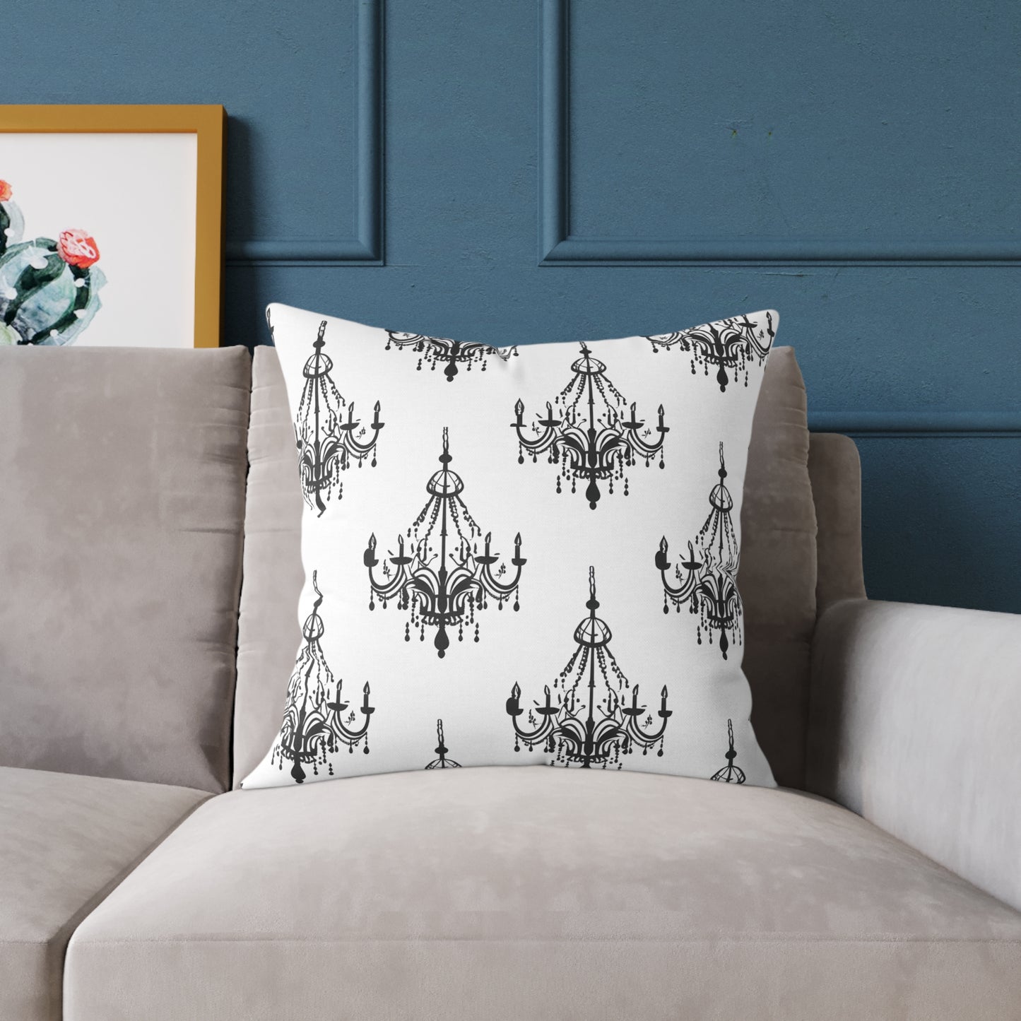 Throw pillow - gothic chandeliers pattern
