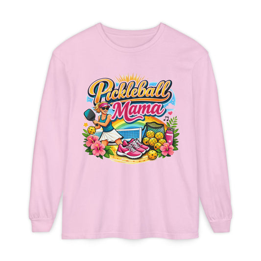 Long sleeves tee - Vibrant Tropical Pickleball Mama Art