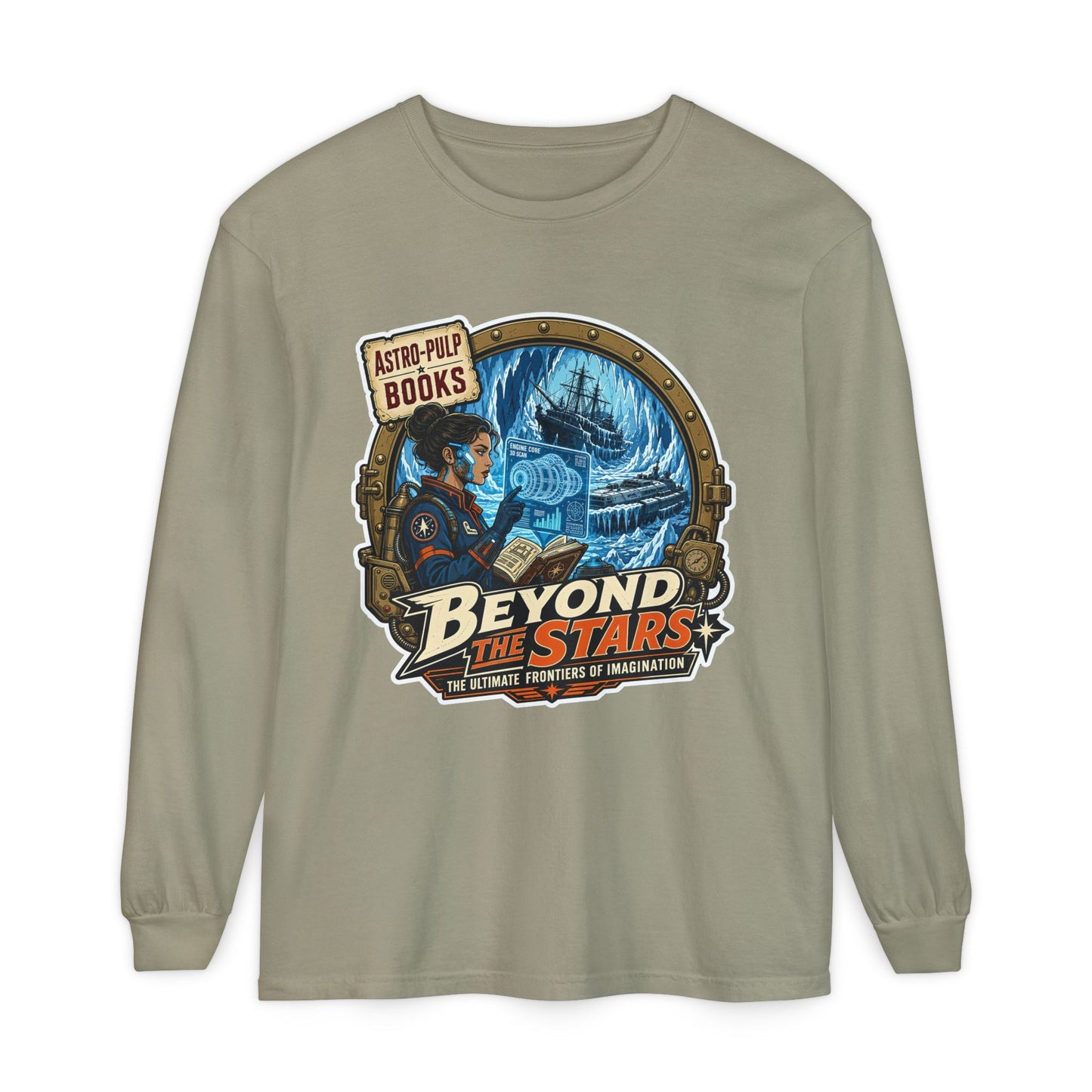 How to style a dark academia and retro futurism sticker collection - Long sleeves tee