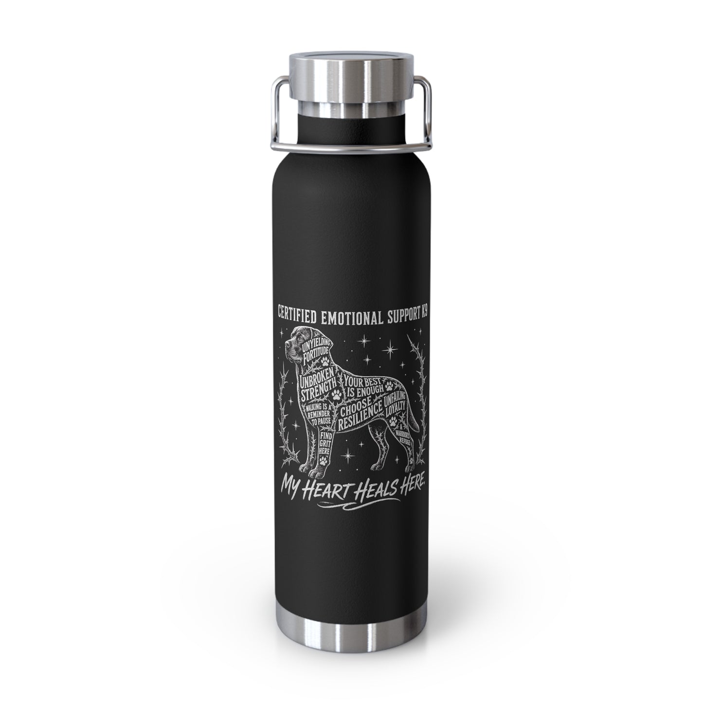 What is the Best Gift for Emotional Support Dog Owners? Certified K9 Chalkboard Art insulated bottle