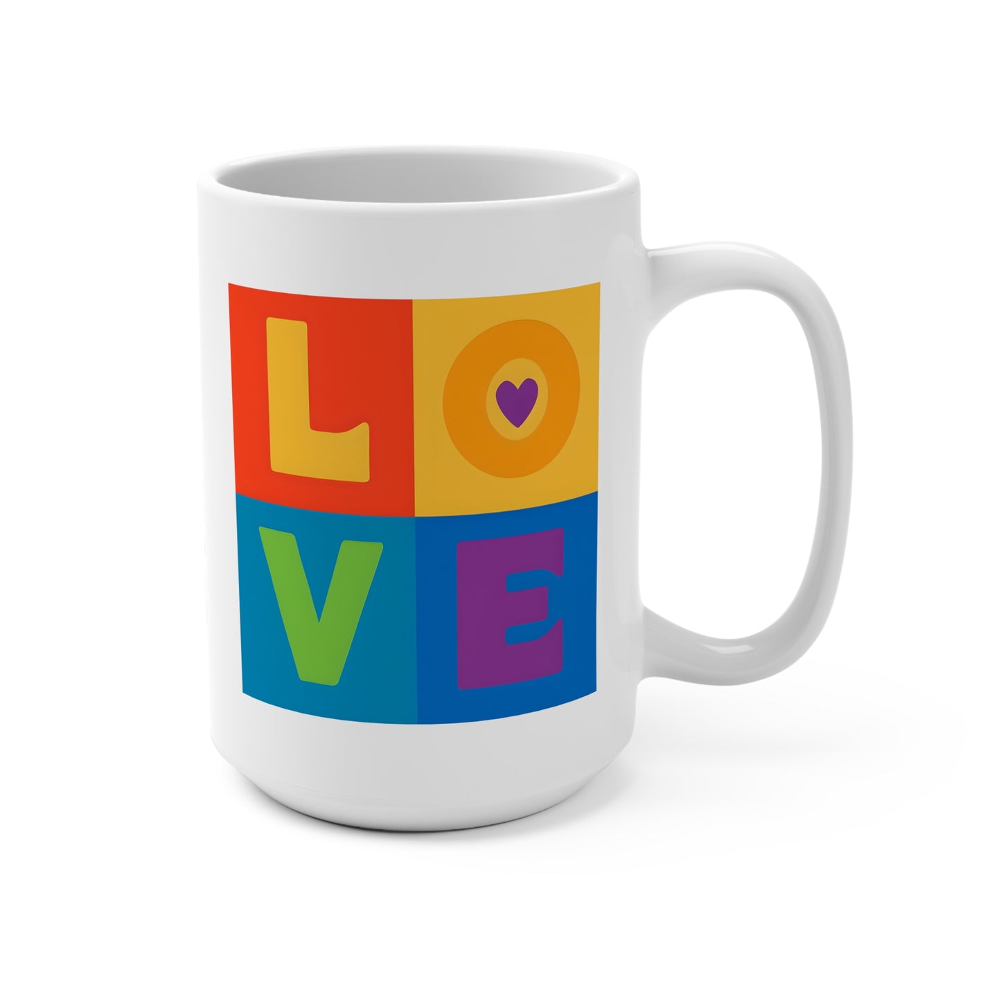 15 oz mug - Love colourful graphic