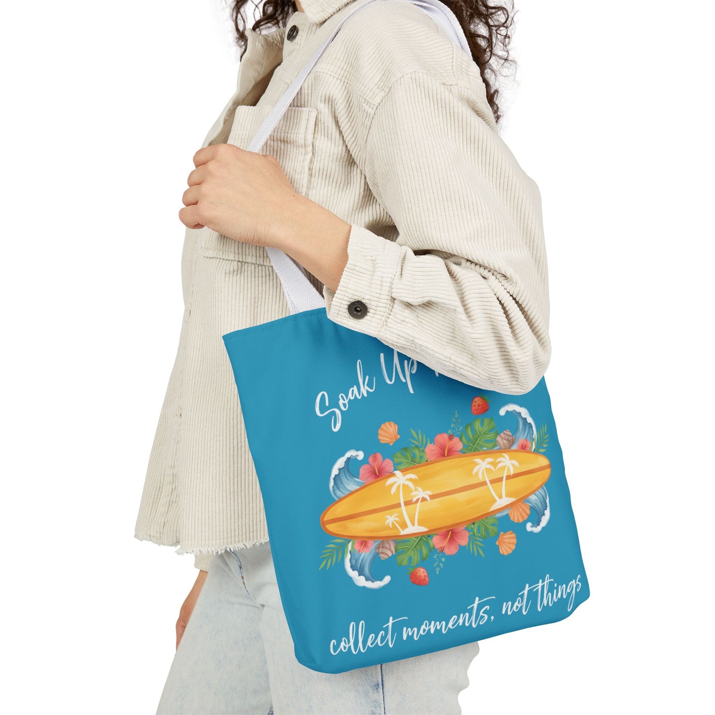 Tote bag - Tropical Surfboard Summer Quote Art