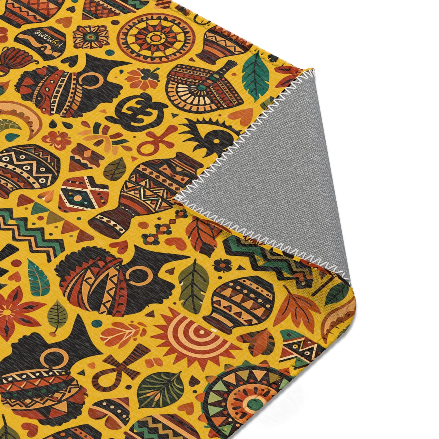 Area rug - Boho Afrocentric Tribal Illustration Pattern