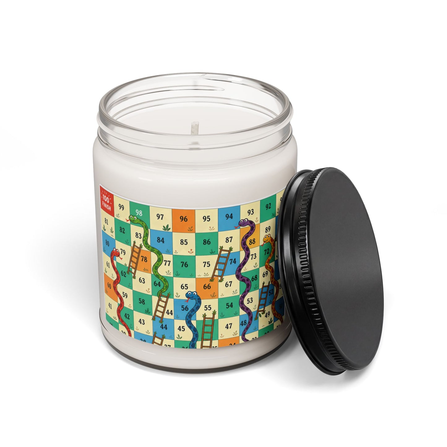 Printable Snakes and Ladders Board Game | Vibrant Cartoon Board Game scented soy candle Design