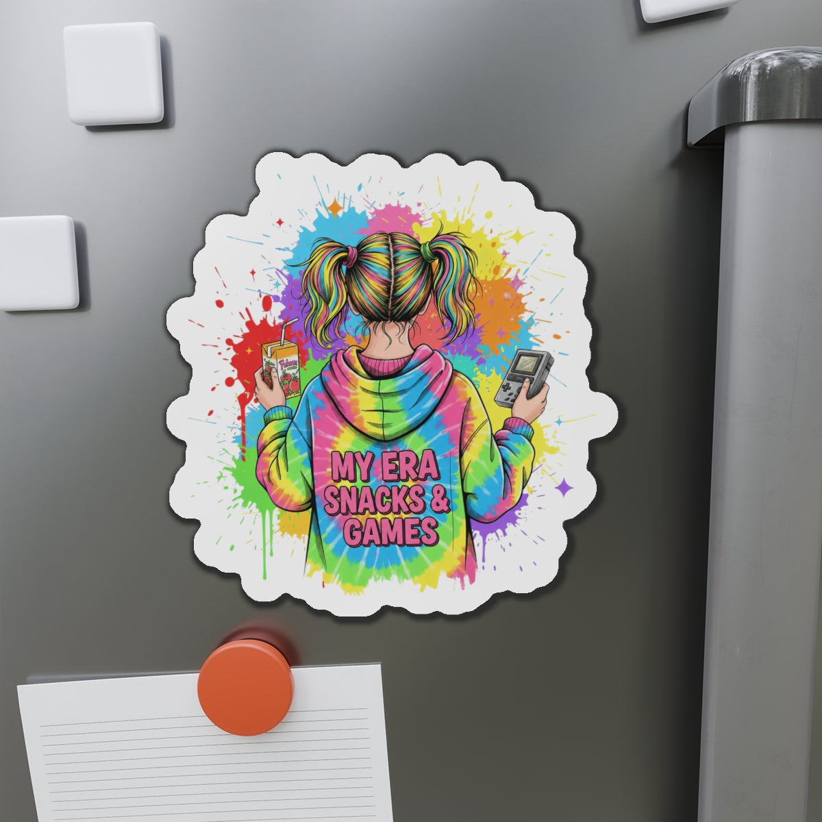 Die cut magnet - Retro Gamer Girl Aesthetic Art