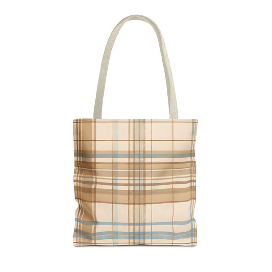 Tote bag - Elegant Beige Tartan Seamless Tile