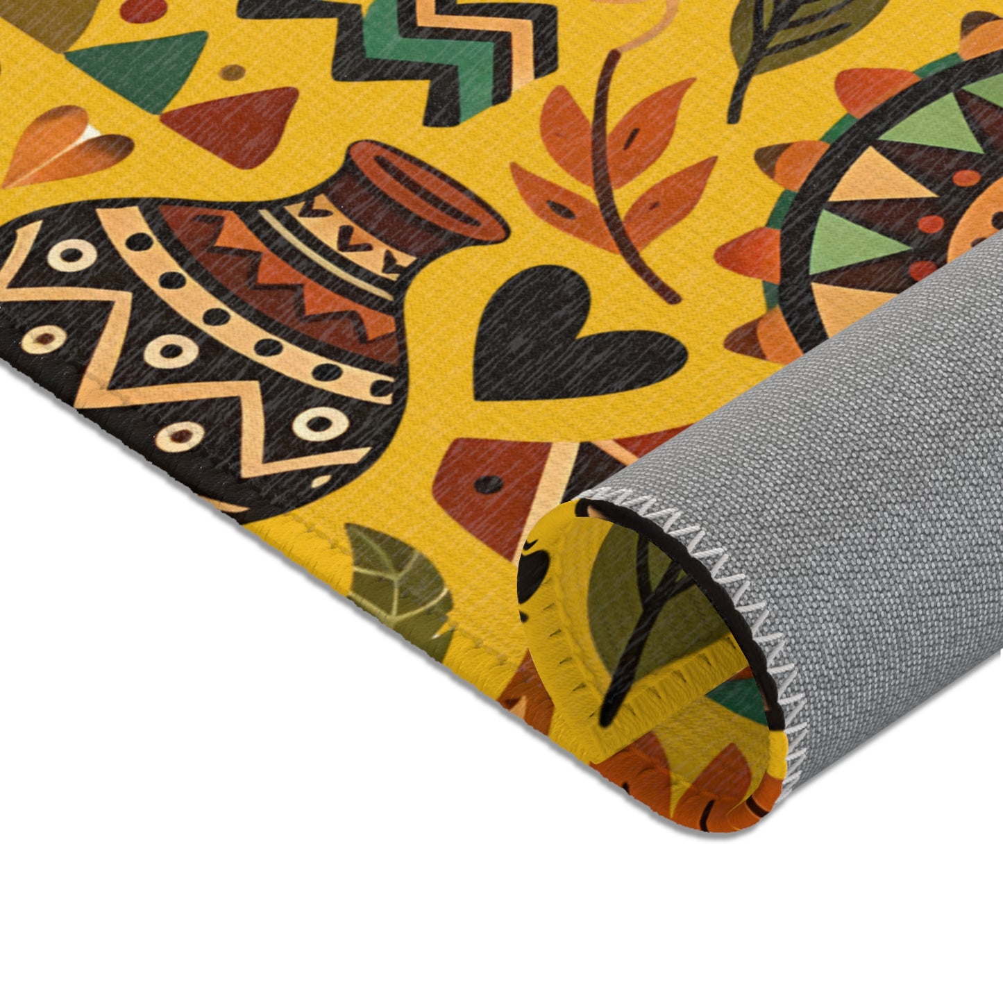 Area rug - Boho Afrocentric Tribal Illustration Pattern