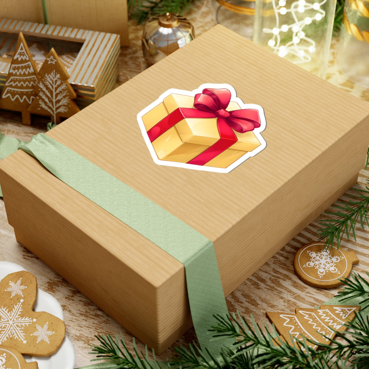 Kiss cut sticker - the vintage gift box