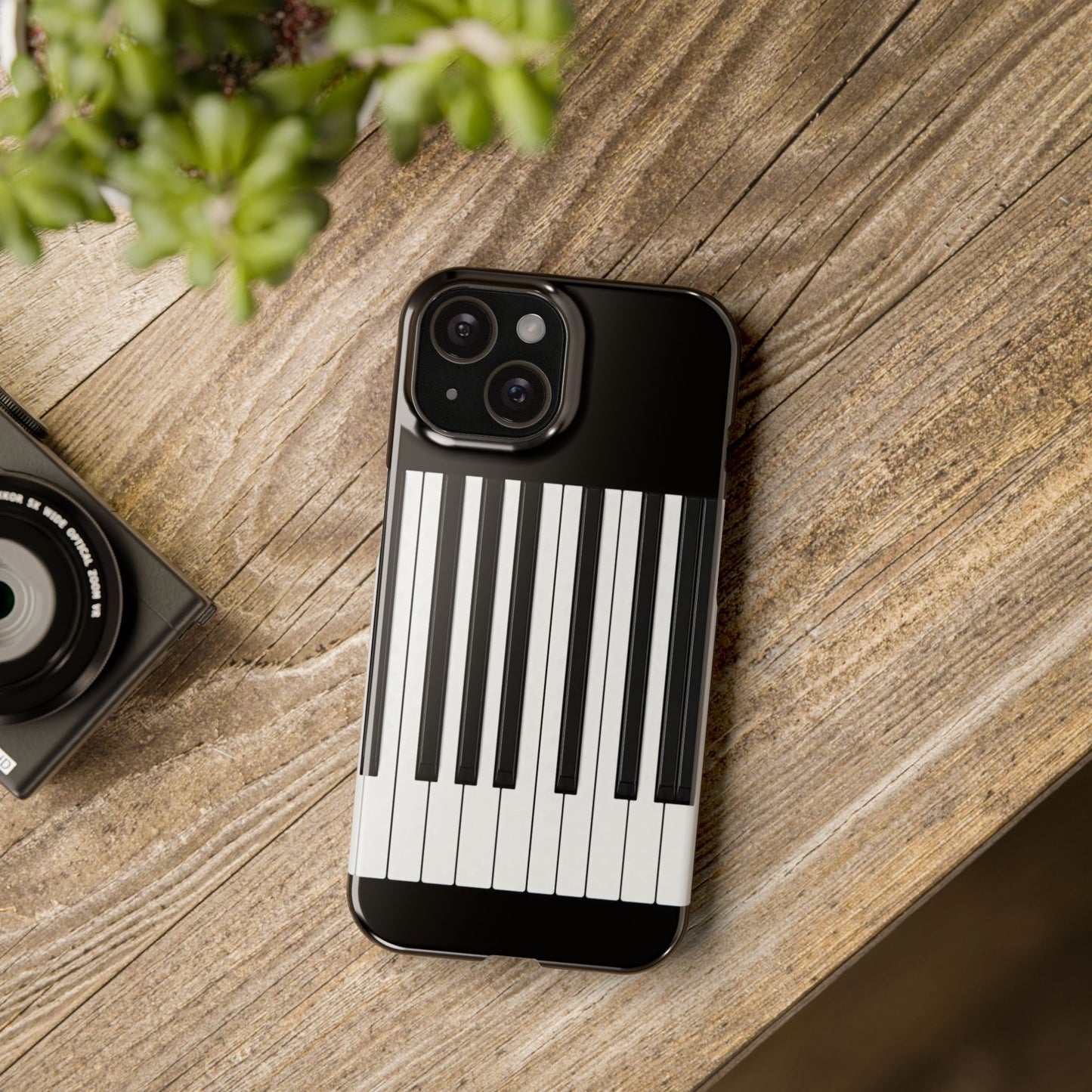 Authentic Miniature Piano Keyboard Pattern iphone slim case- High-Contrast Minimalist Design for Pianists and Musicians .