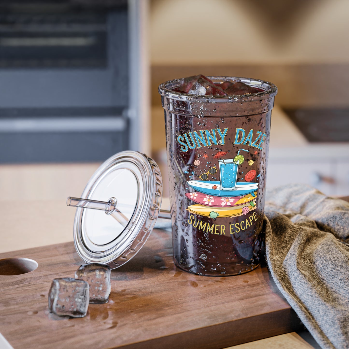 Acrylic tumbler - Sunny Daze Summer Escape Art
