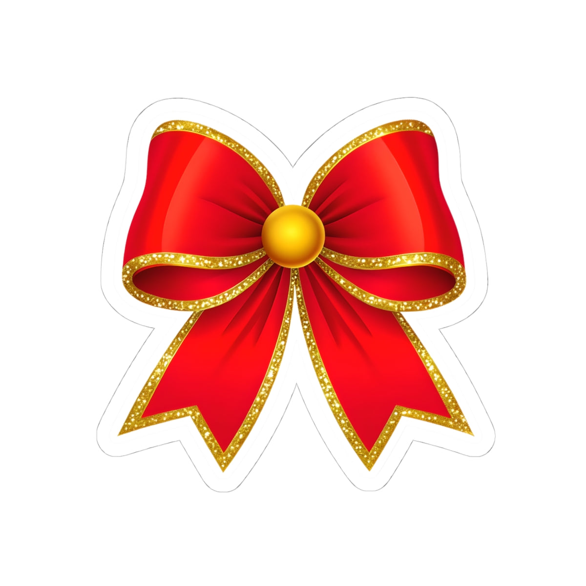 Kiss cut sticker - the vintage Red hair bow