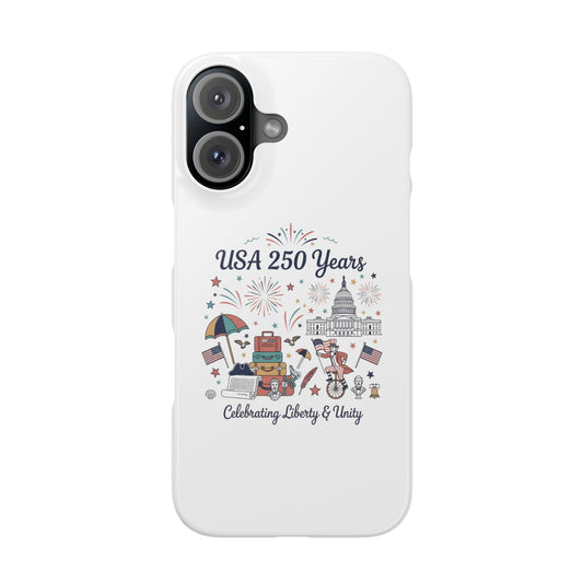 Slim iphone 16 case - Liberty and Unity Semiquincentennial Art