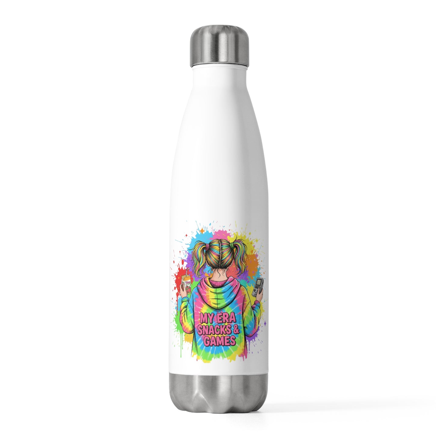 Insulated Bottle - Retro Gamer Girl Aesthetic Art