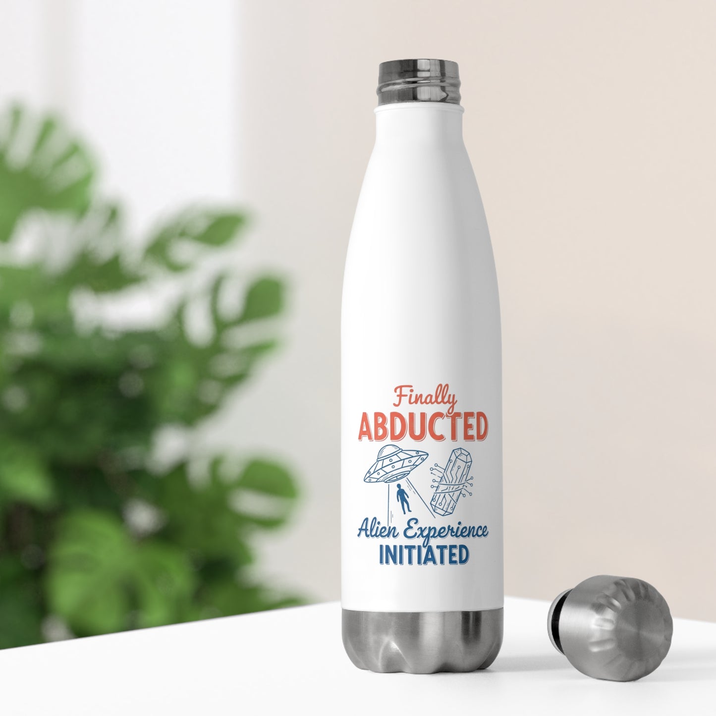 Insulated Bottle - Vintage Humorous Alien Abduction Art