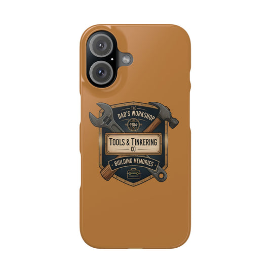 Slim iphone 16 case - Vintage Dad's Workshop Tool Logo