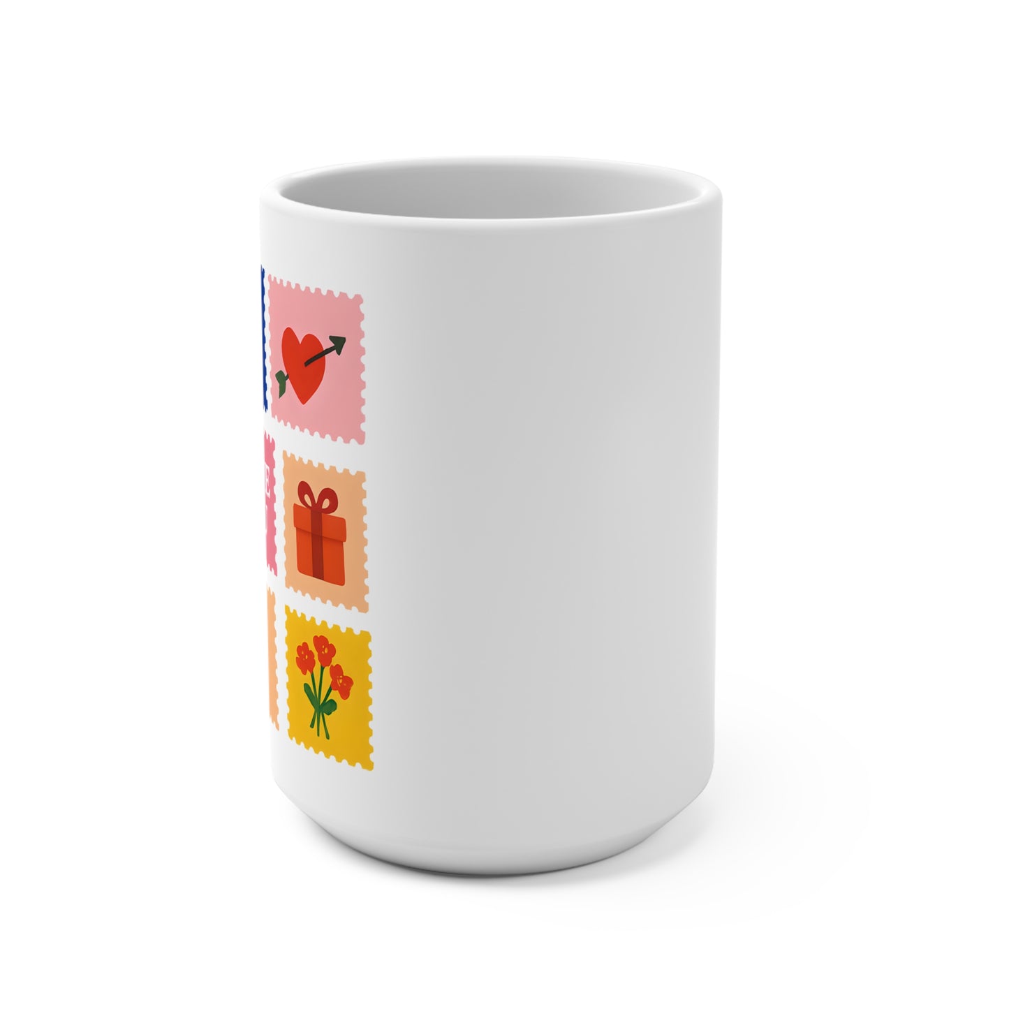 15 oz mug - vintage Love stamps