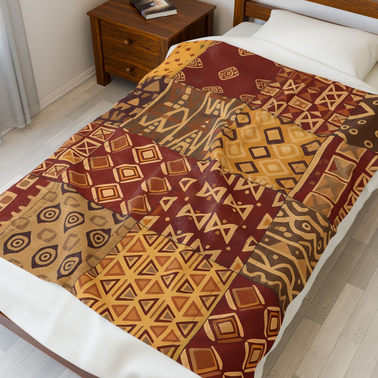 Throw blanket - African Inspired Tribal Mosaic Pattern